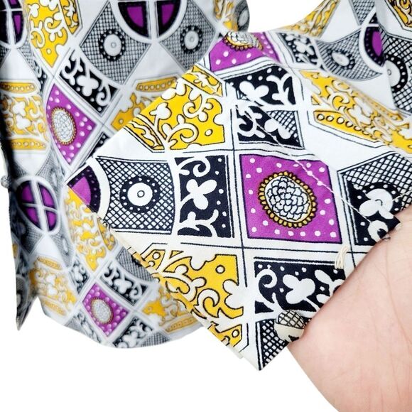 2/$20 Y2K White & Purple Buttons Down Shirt Top Size: M - Picture 10 of 10